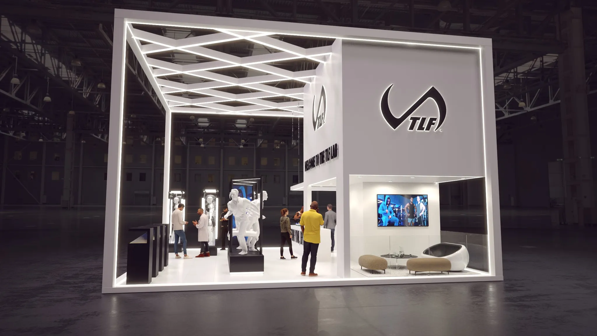 30x30 Island booth design by Reaction Space